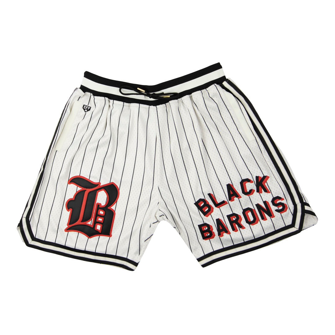 Birmingham Black Barons Vintage Inspired NL Replica Pinstripe Mesh Shorts