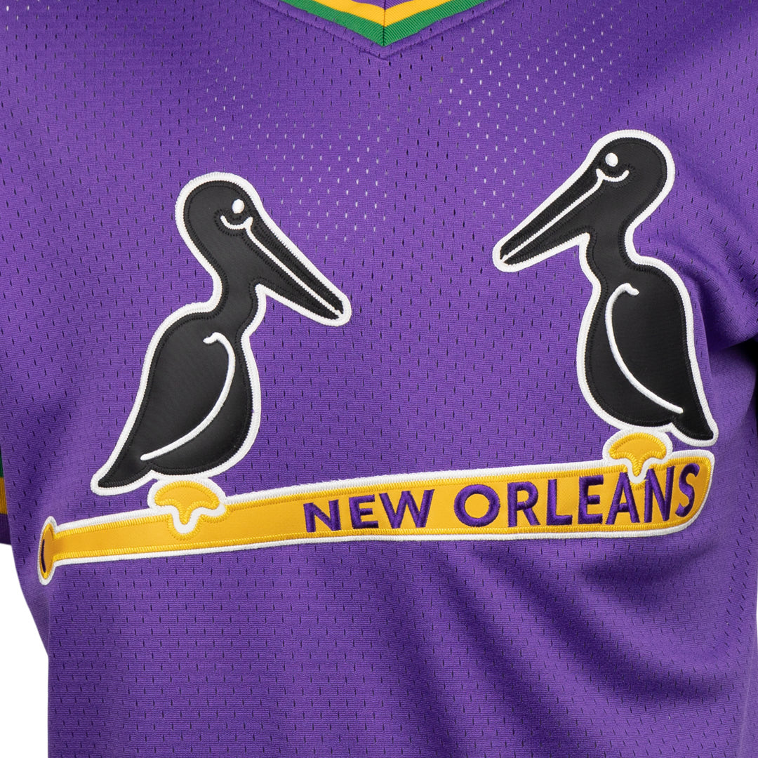 New Orleans Black Pelicans Vintage Inspired NL Replica V-Neck Mesh Jersey