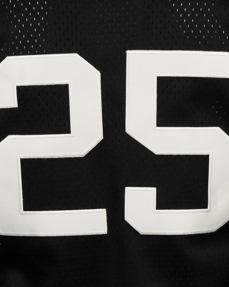 The EFF New York Black Yankees Vintage Inspired NL Replica V-Neck Mesh Jersey in black features a bold white number 25 on the back, honoring the historic Negro National League team.