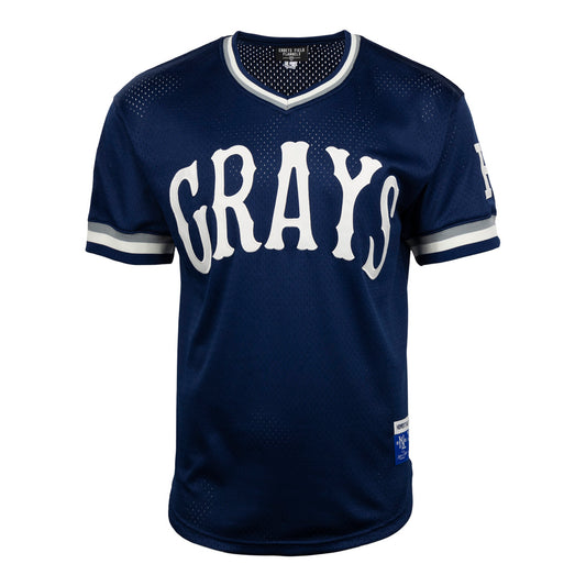 Homestead Grays Vintage Inspired NL Replica V-Neck Mesh Jersey - Navy