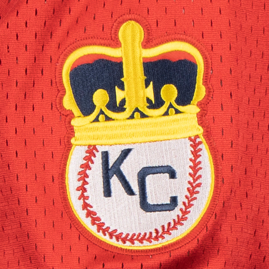 Kansas City Monarchs Vintage Inspired NL Replica V-Neck Mesh Jersey - Red