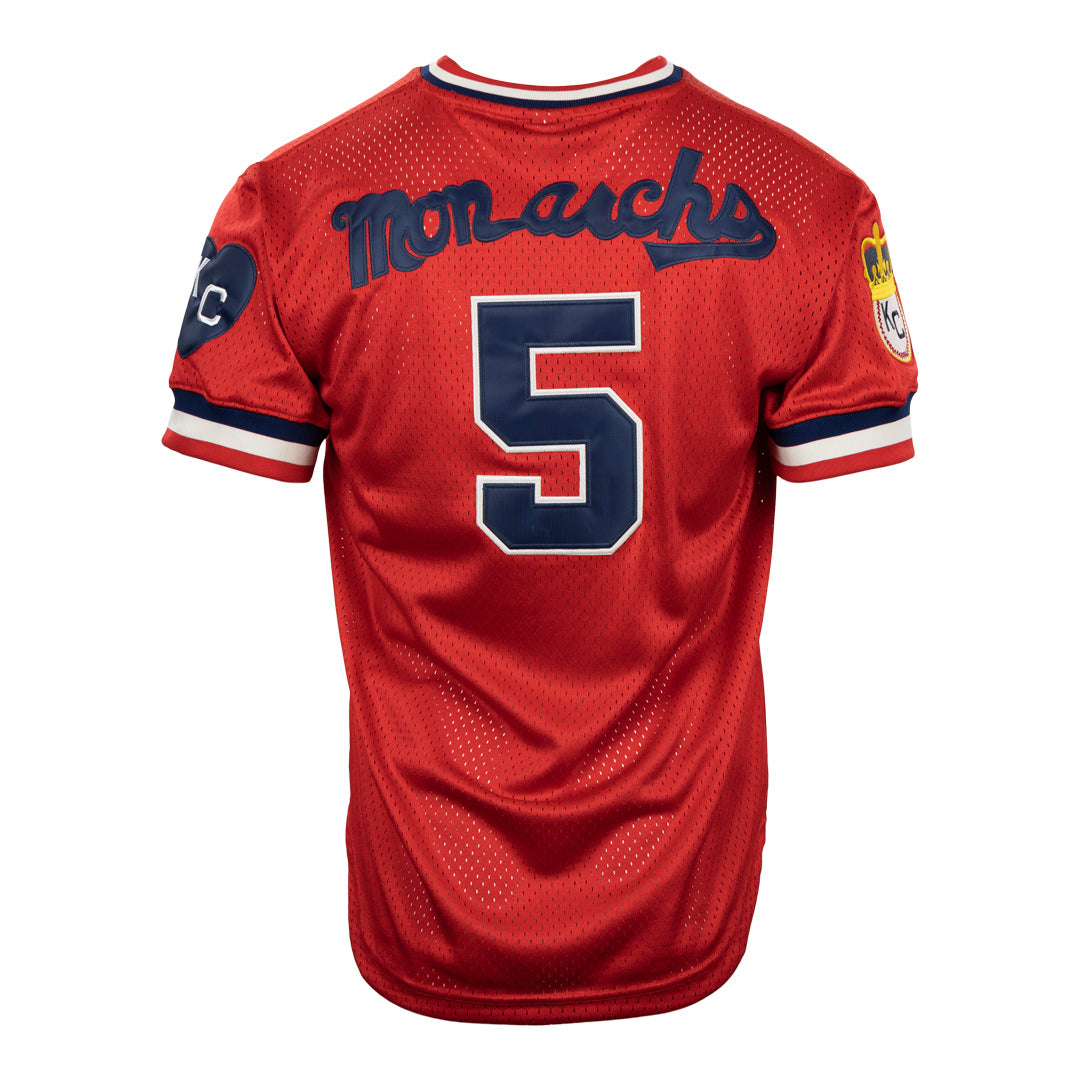 Kansas City Monarchs Vintage Inspired NL Replica V-Neck Mesh Jersey - Red