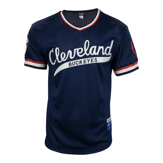 Cleveland Buckeyes Vintage Inspired NL Replica V-Neck Mesh Jersey