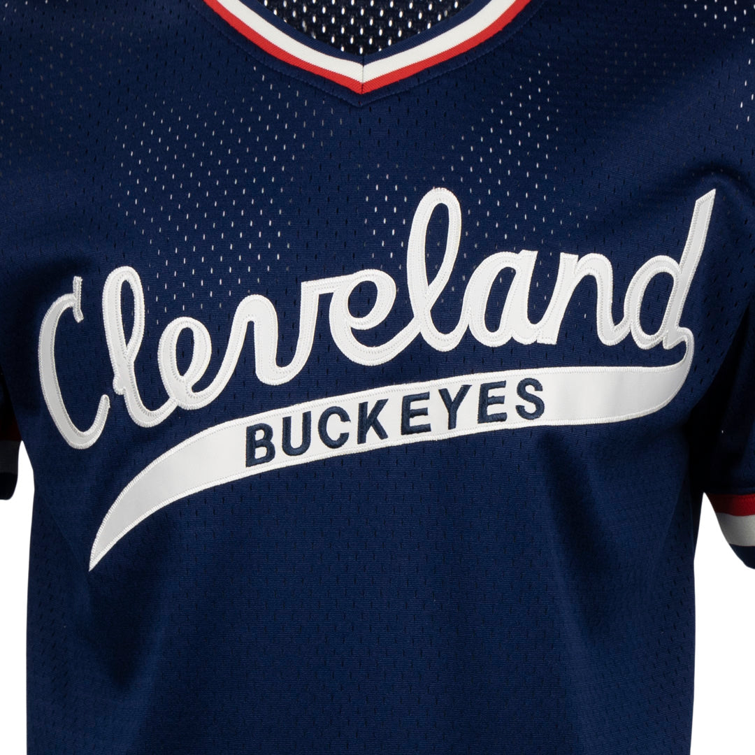 Cleveland Buckeyes Vintage Inspired NL Replica V-Neck Mesh Jersey