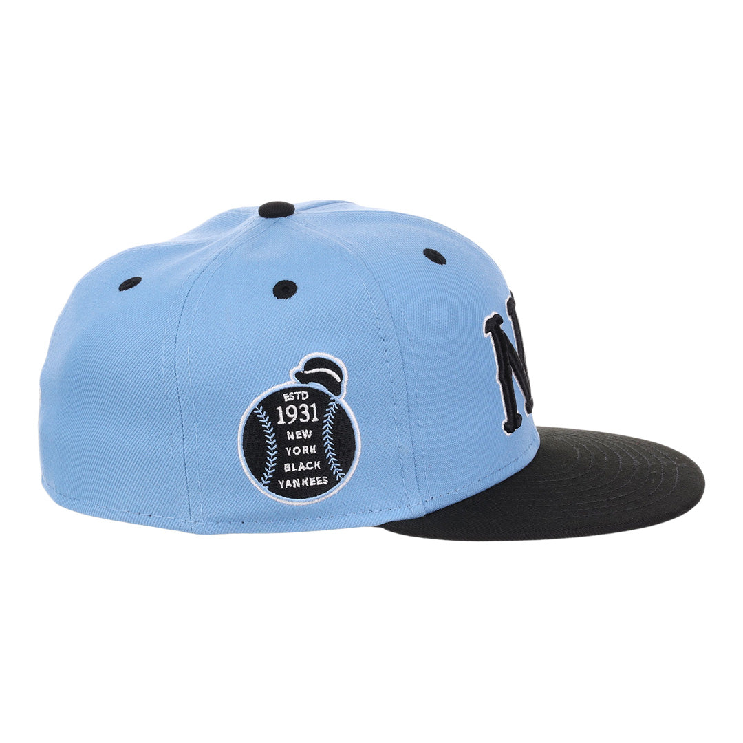 New York Black Yankees NLB Sky Blue Fitted Ballcap