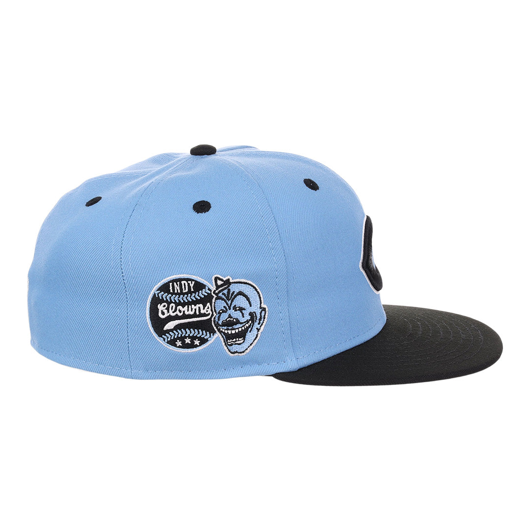 Indianapolis Clowns NLB Sky Blue Fitted Ballcap