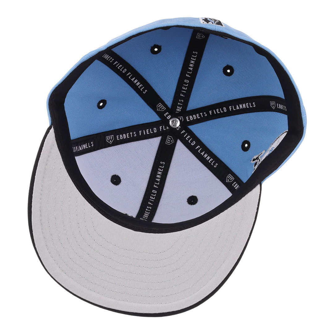 New Orleans Black Pelicans NLB Sky Blue Fitted Ballcap