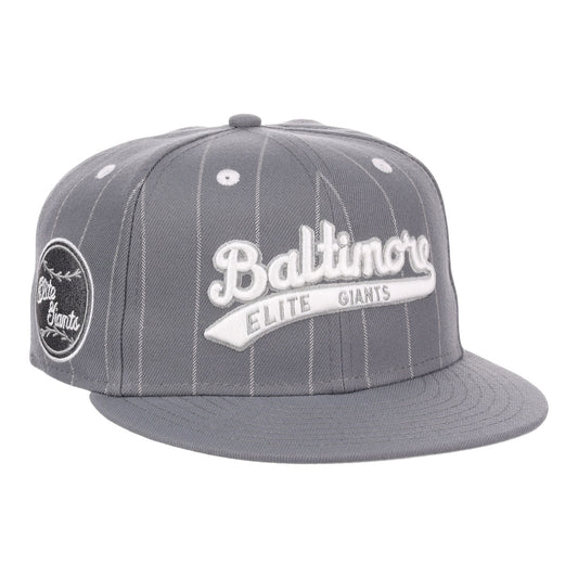 Baltimore Elite Giants NLB Black Pinstripe Fitted Ballcap