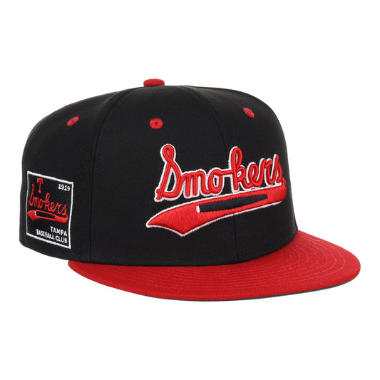 Tampa Smokers NLB Black and Red Fitted Ballcap