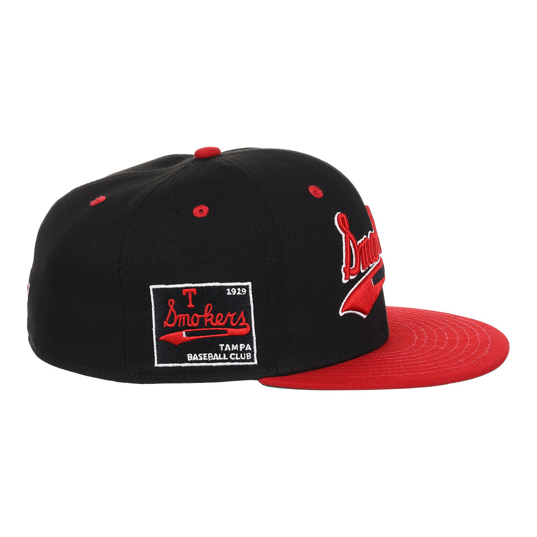 Tampa Smokers NLB Black and Red Fitted Ballcap