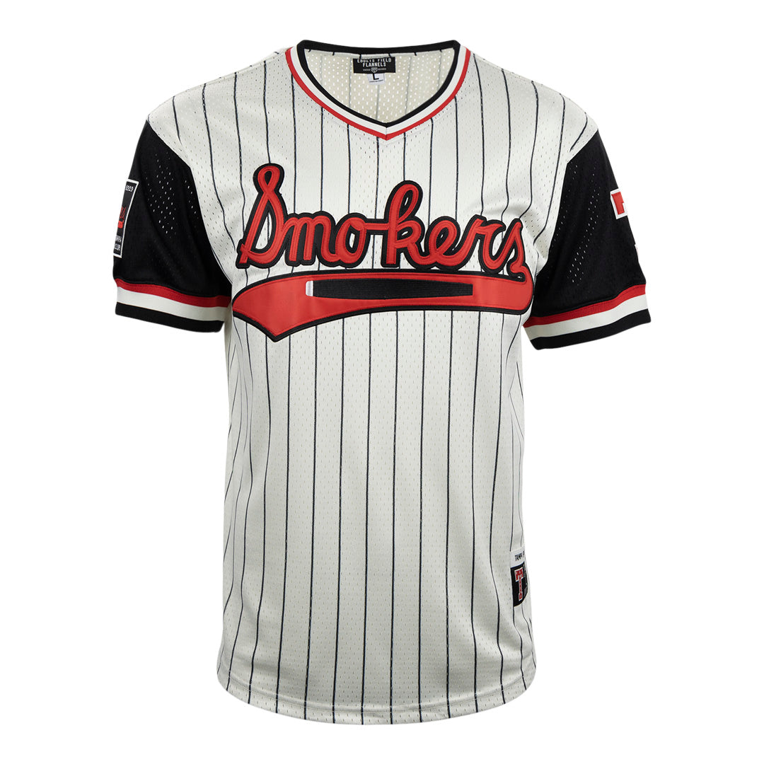 Tampa Smokers Vintage Inspired NL Pinstripe Replica V-Neck Mesh Jersey