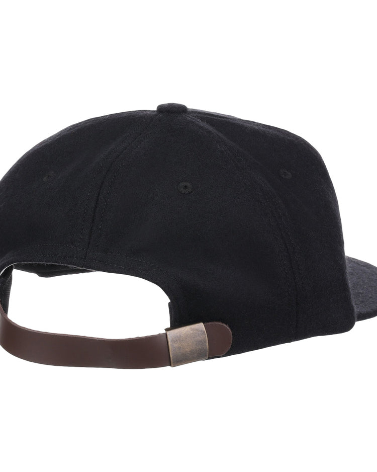 The EFF Grambling State University 1963 Vintage Ballcap is shown from the back, displaying a brown adjustable leather strap with metal clasp—a stylish HBCU accessory for those who appreciate classic design.