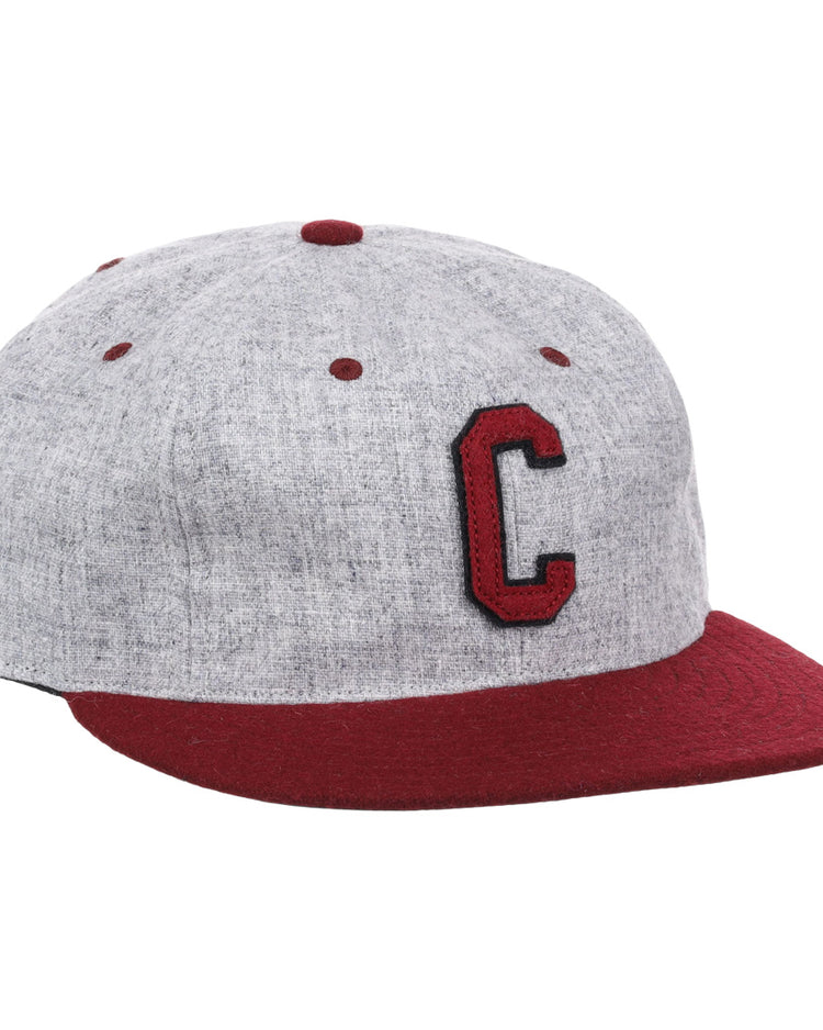 The EFF University of South Carolina 1949 Vintage Ballcap features a gray crown, maroon brim, button, and eyelets, plus a bold maroon C with black outline on the front.