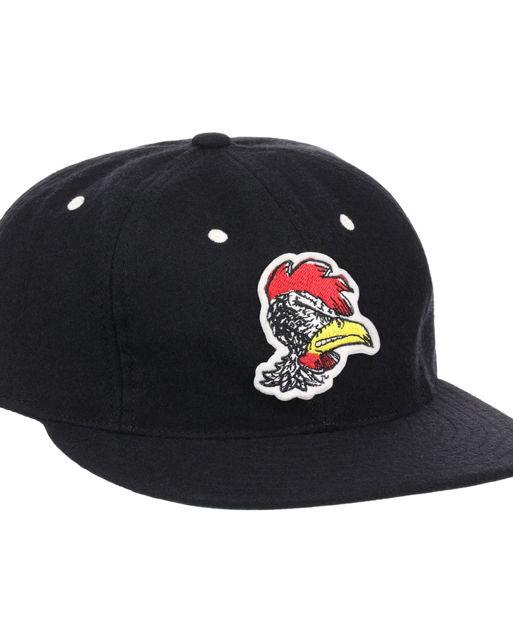 Show your Gamecock pride with the EFF University of South Carolina Gamecocks Mascot Vintage Ballcap, a black cap featuring a colorful embroidered cartoon bird patch on the front.