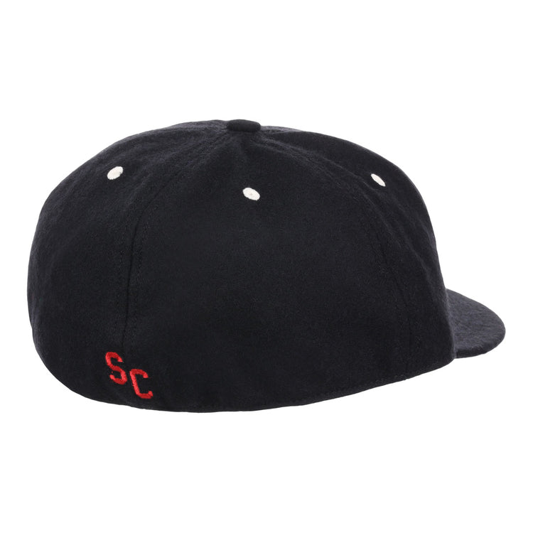 The EFF University of South Carolina Gamecocks Mascot Vintage Ballcap is a black cap with white eyelets and red SC embroidery on the back—a classic pick for any Gamecock baseball fan.