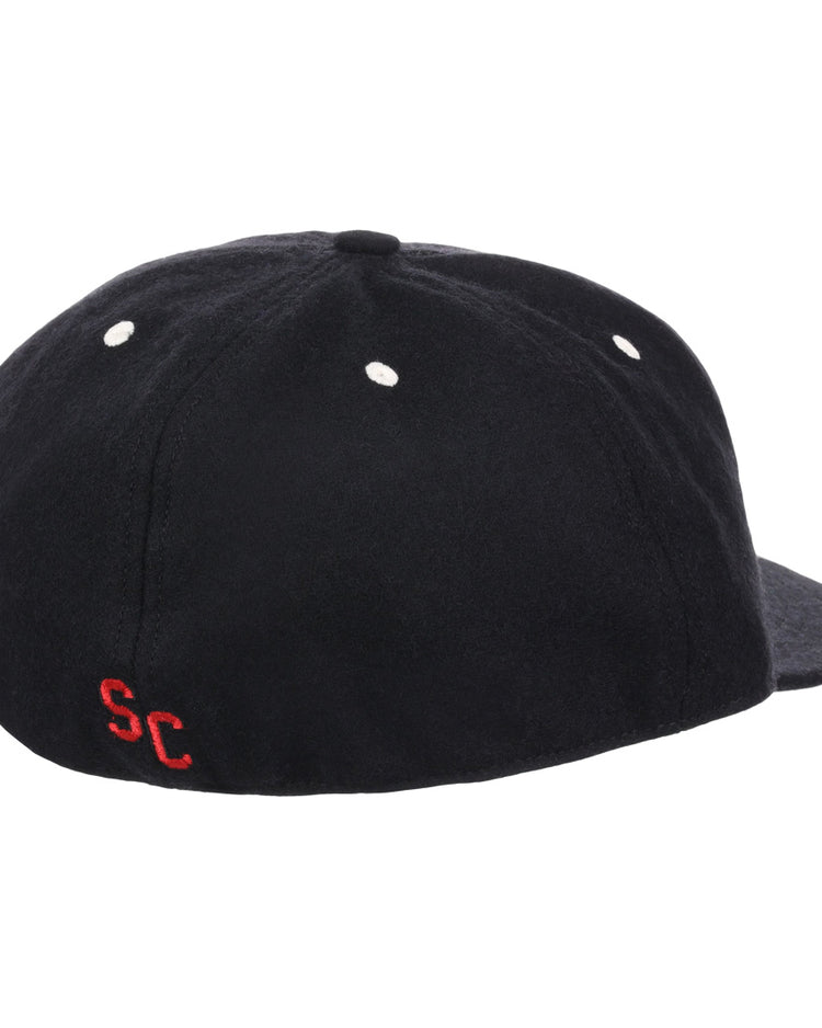 The EFF University of South Carolina Gamecocks Mascot Vintage Ballcap is a black cap with white eyelets and red SC embroidery on the back—a classic pick for any Gamecock baseball fan.