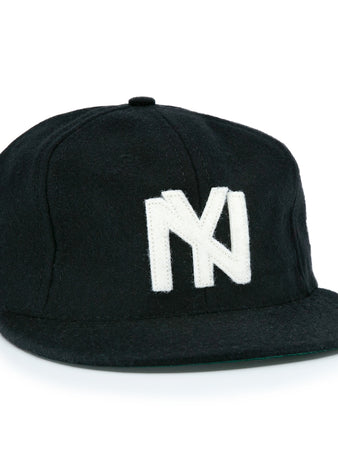 The EFF Brooklyn Eagles Vintage Inspired Ballcap is a black hat with a bold white NY logo, offering timeless style for fans.