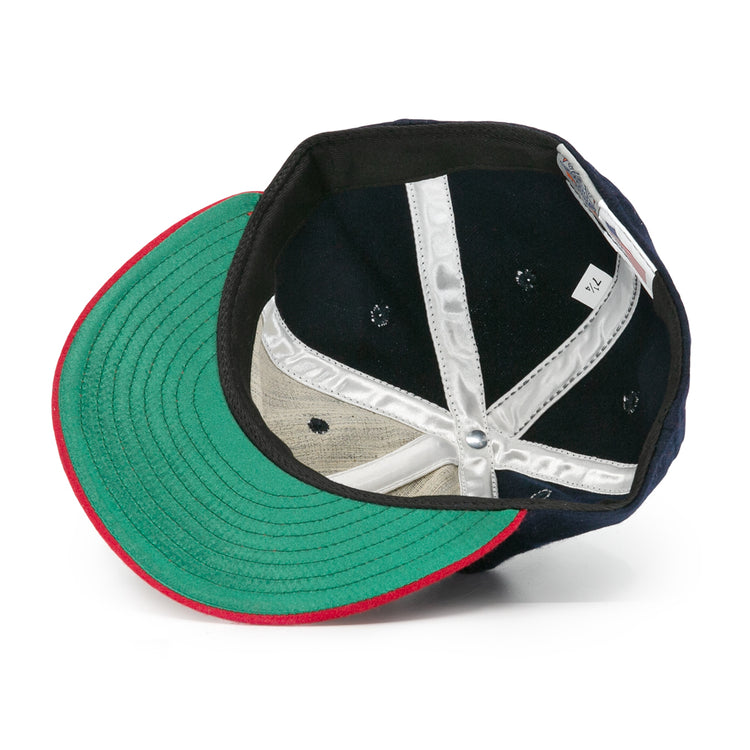 The Jacksonville Braves 1953 Vintage Ballcap by Ebbets Field Flannels is a green and red hat inspired by the classic 1953 team style.