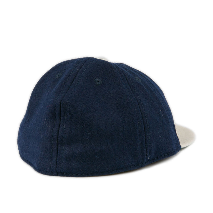 The EFF Larrupin Lous 1927 Vintage 8-Panel Ballcap in navy features a rounded crown and visible stitching, displayed from the back against a white background.