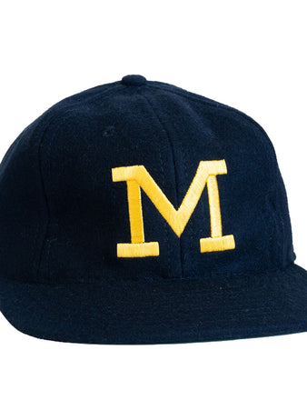 The EFF University of Missouri 1958 Vintage Ballcap is a navy blue cap with a bold yellow M embroidered on the front—perfect for Tigers and vintage collectors.