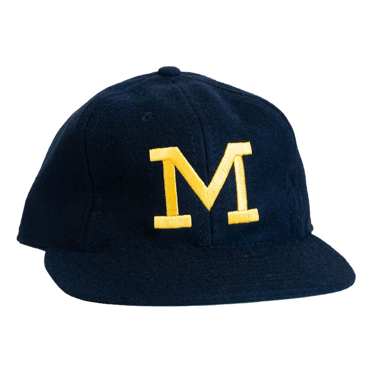 The EFF University of Missouri 1958 Vintage Ballcap is a navy blue cap with a bold yellow M embroidered on the front—perfect for Tigers and vintage collectors.