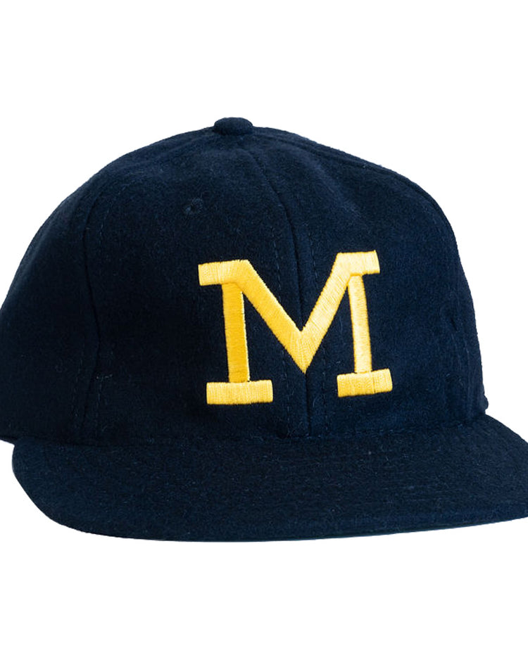 The EFF University of Missouri 1958 Vintage Ballcap is a navy blue cap with a bold yellow M embroidered on the front—perfect for Tigers and vintage collectors.