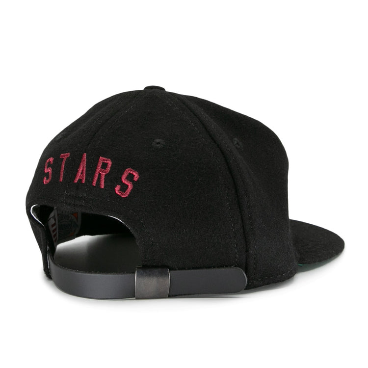 The EFF Nashville Stars 2020 Vintage Ballcap is a black cap seen from the back, with STARS embroidered in red above an adjustable strap—honoring the legendary Negro Leagues’ Nashville Stars.