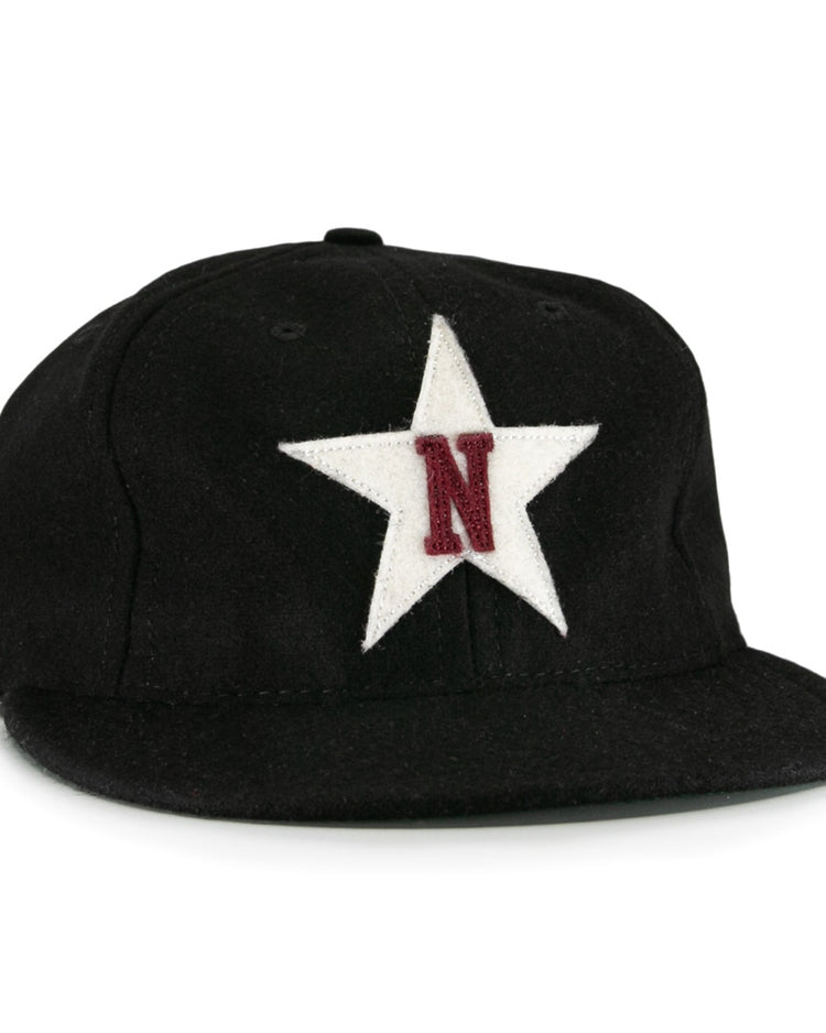 The EFF Nashville Stars 2020 Vintage Ballcap is a black hat with a bold white star and red N on the front, honoring Negro Leagues history.