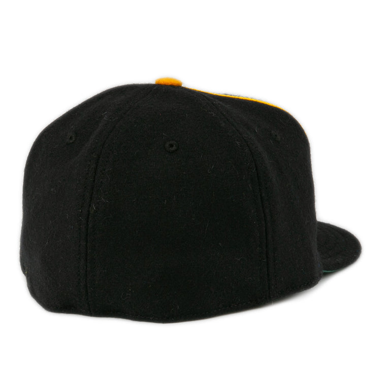 The EFF Oakland Caskets Co. 1938 Vintage Ballcap is a black cap with a flat brim, shown from the back and featuring a clean, logo-free design.