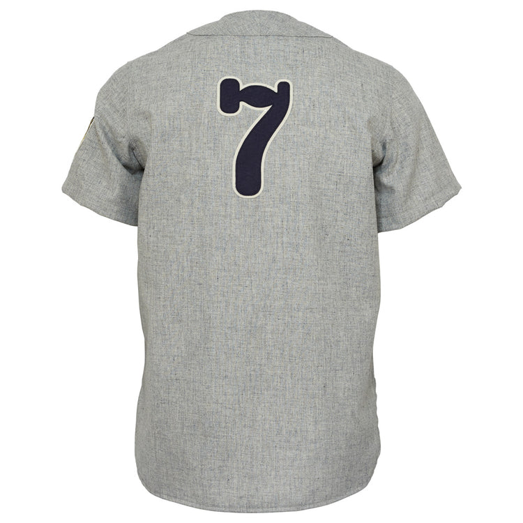 The EFF Osaka Tigers 1959 Road Jersey is a gray short-sleeve baseball jersey with a large dark number 7 centered on the upper back, and no other visible markings or designs.