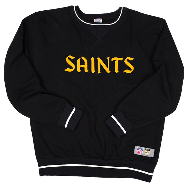 New Orleans Saints Retro 90's NFL Crewneck Sweatshirt Black / S