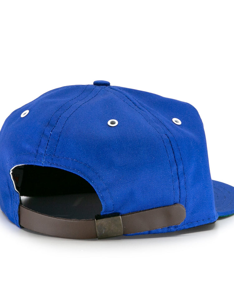 The EFF Trois Rivières Royals Cotton Twill Ballcap is shown from the back, displaying white eyelets and a dark adjustable strap with a metal clasp.