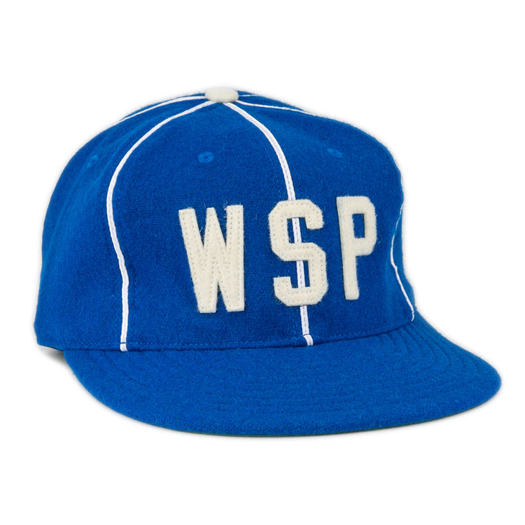 The EFF Wyoming State Penitentiary 1911 Vintage Ballcap is a blue cap with white piping and bold WSP letters on the front. Made in the USA.