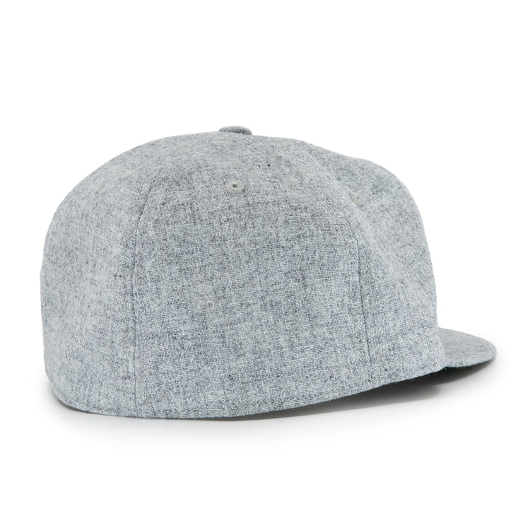 The Hoboken Young Democrats 1972 Vintage Ballcap by EFF features light gray heathered wool, a flat brim, and a clean design with no visible logos, shown from the rear-side against a white background.