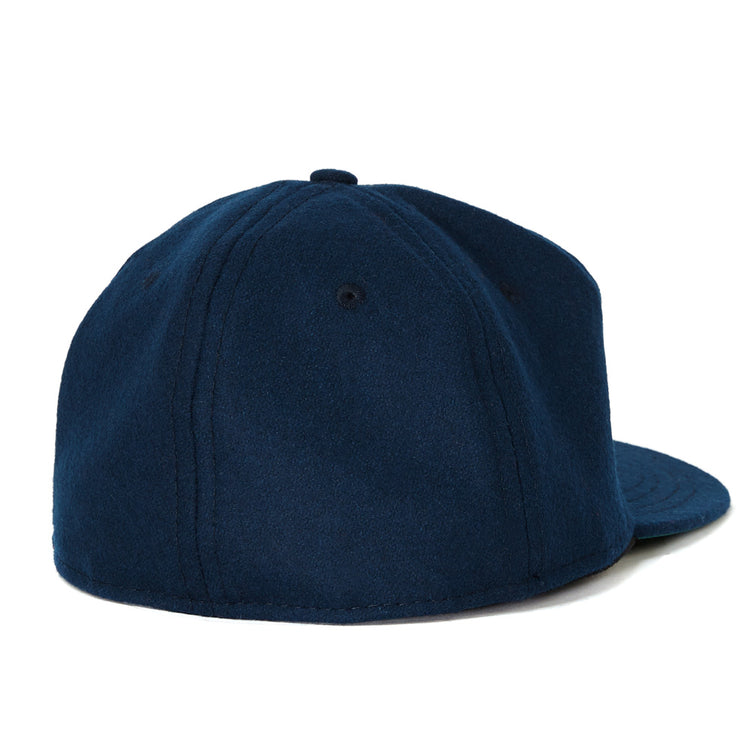 The EFF San Francisco Missions 1935 Vintage Ballcap is a dark blue wool baseball cap with visible stitching and a flat brim, shown from the back on a white background.