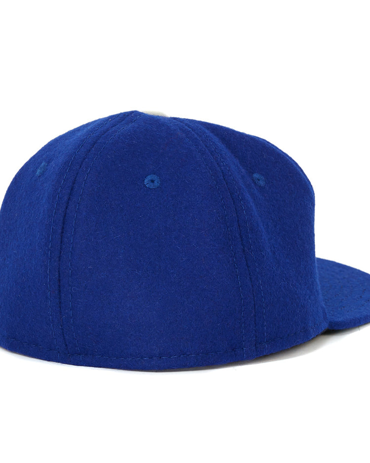 The EFF Toronto Maple Leafs 1939 Vintage Ballcap features royal blue fabric, visible stitching, a flat brim, and an authentic back view inspired by the 1939 original—plain with no visible logos or designs.